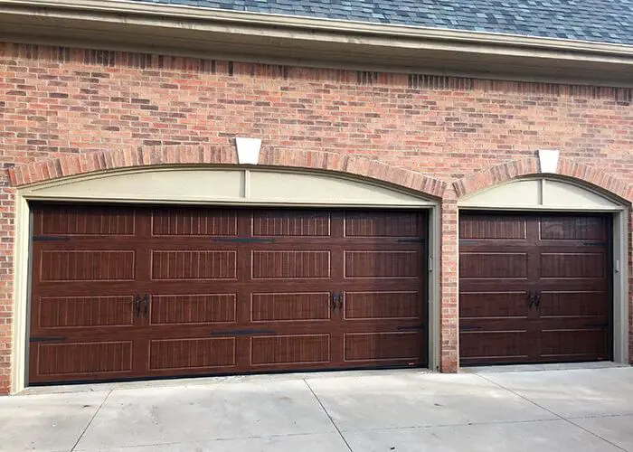 faux wood tone garage doors