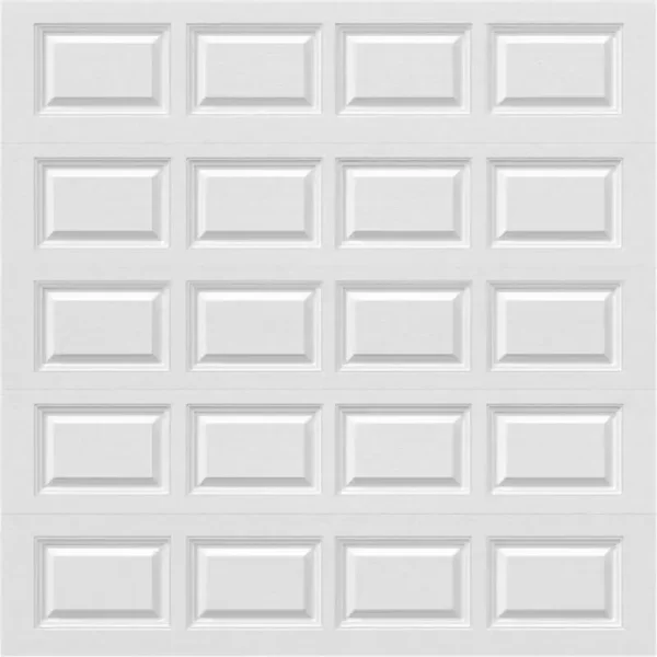 8x8 white short panel solid white garage door