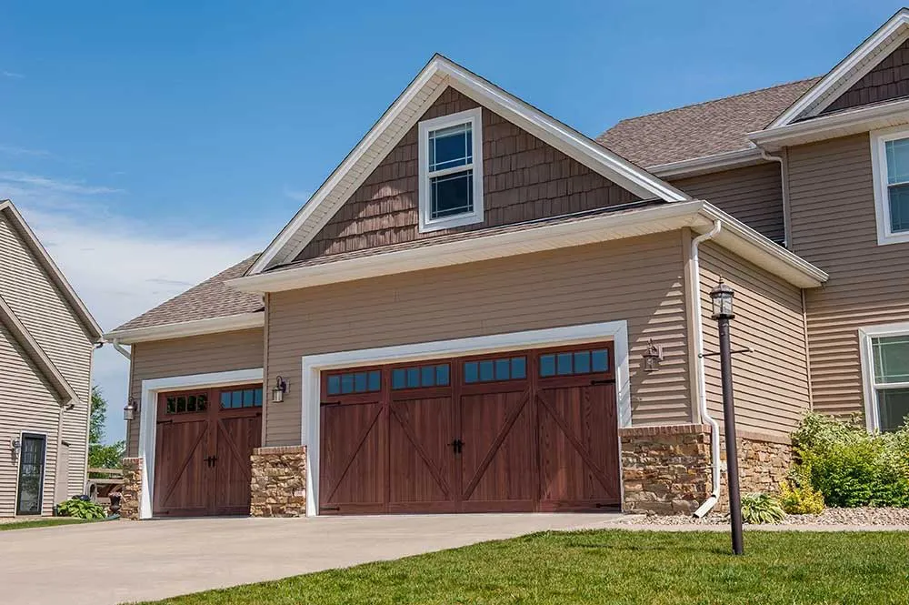 wood look overlay garage doors