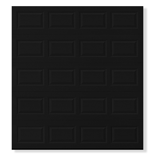black garage door