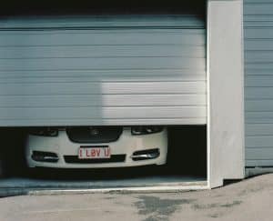 half open garage door