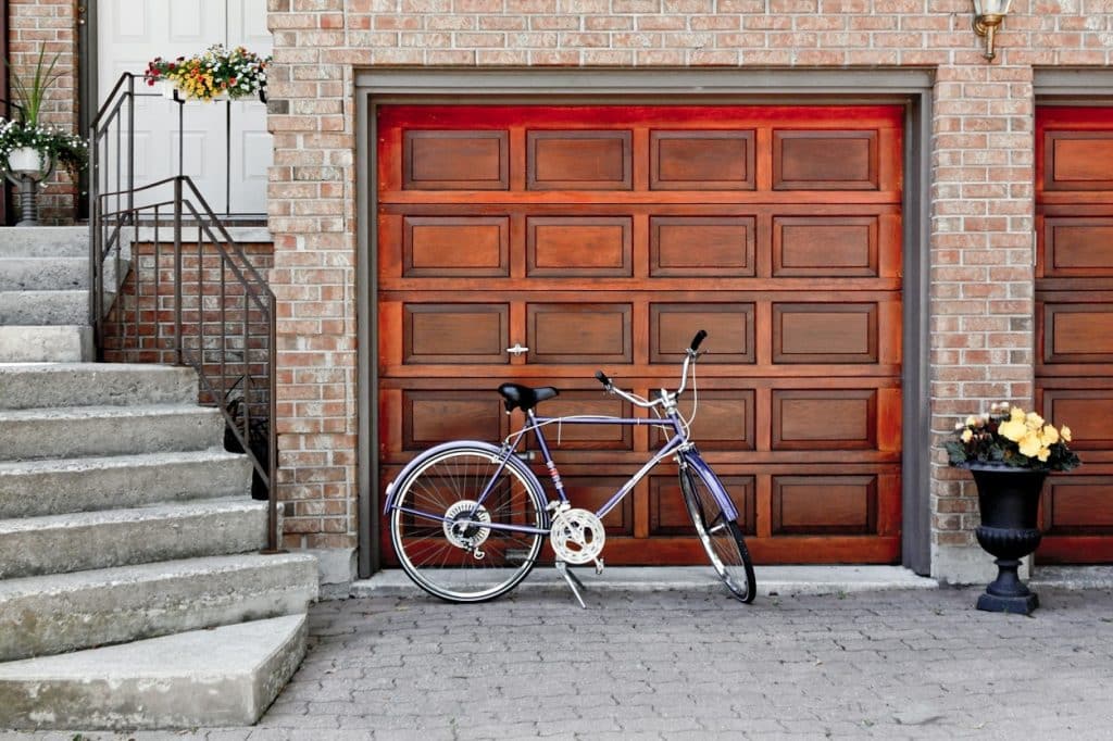 red garage door